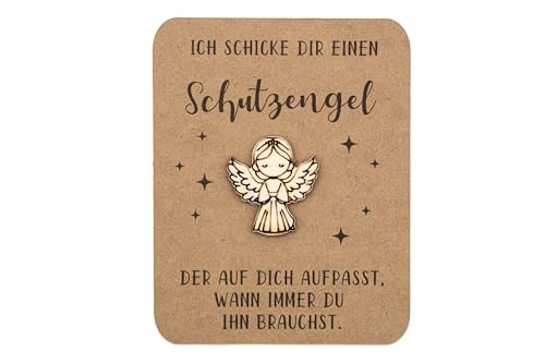 herz-wuid Schutzengel Holz - Geschenkkarte Schutzengel, Mutmacher Glücksbringer als Geschenk für Fahranfänger Freunde Familie Mitbringesel