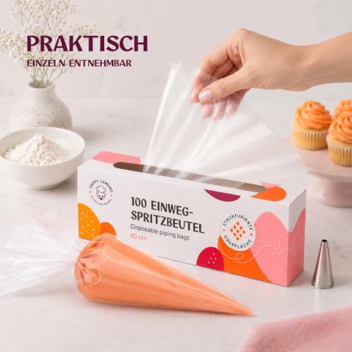 Profi Spritzbeutel 100 Stück - Einweg Spritzbeutel, 40 cm, extra reißfest – Ansicht 5
