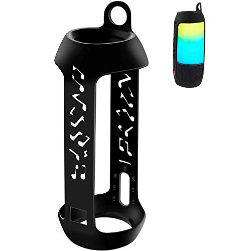 Silicone Soft Case for JBL Pulse 3 Wireless Bluetooth IPX7 Waterproof Speaker, Gel Skin Rubber Cover, Travel Carry Pouch (Black)