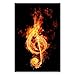 Produktbild Postereck - 0055 - Feuer Notenschlüssel, Musik Rock Flammen Sound - Wandposter Fotoposter Bilder Wandbild Wandbilder - Poster - DIN A2-42,0 cm x 59,4 cm