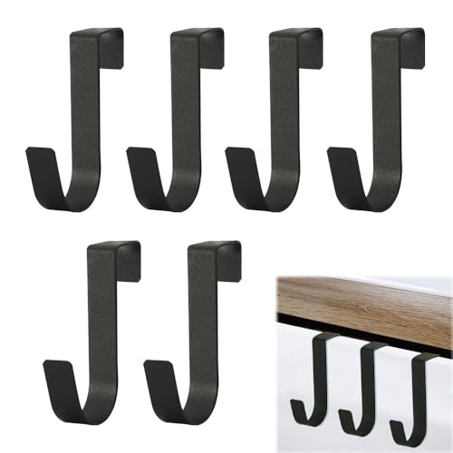 KOZOY Juego de 6 ganchos para puerta para colgar, de acero inoxidable, ganchos para ropa, ganchos para el exterior de la puerta, gancho para toalla, gancho para puerta