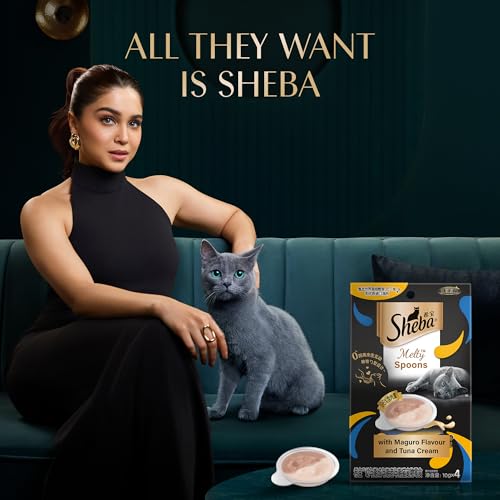 Image of Sheba Melty Spoons Lickable Creamy Cat Treats, Maguro Flavour with Tuna Cream, 40g X 8 Packs, Dual Texture, Innovative Spoon Format for Ultimate Indulgence, Creamy Treats for Bonding