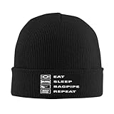 Slouch Winter Thermomützen, Lustiges Essen Schlafen Dudelsack Wiederholen Dudelsackspieler...