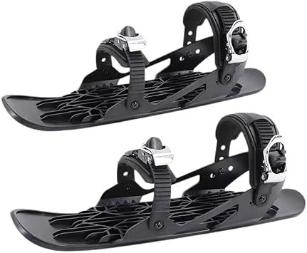Mini Skis, Short Skis, Beginners, Kids, Adults, Winter Outdoors, Snow Mini Short Skates, Mini Short Skates for Winter Shoes, Portable, Lightweight, Adjustable, Suitable for Use in Snow Areas