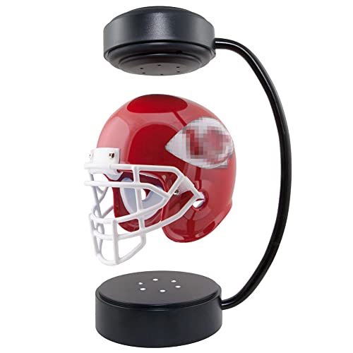 LFTS Mini Schwebehelme NFL-Sammlerstück rotierender schwebender American Football-Helm mit elektromagnetischen Ständern Sport Memorabilien Rugby Fans Freund Vater Cover