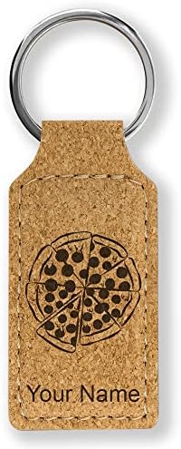Rectangle Keychain, Pizza, Personalized Engraving Included