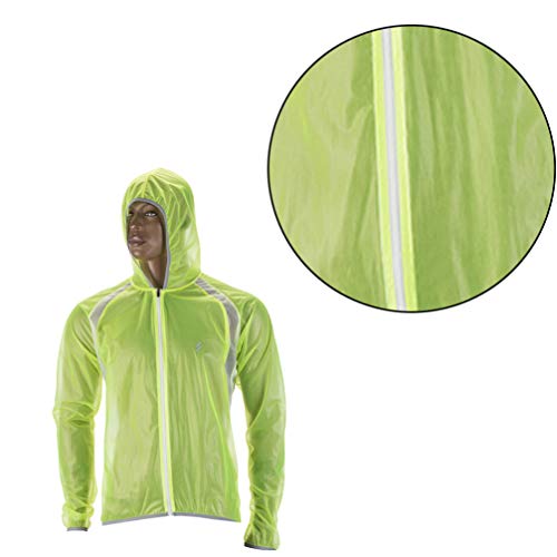 Garneck Casaco de chuva para ciclismo com capuz e corta-vento à prova d'água para homens, mulheres,