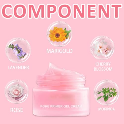2PCS Pore Primer Gel Cream, Invisible Pores Face Primer - Pore Base Gel Cream que Alisa la Piel, Base Face Primer Under Foundation para un Maquillaje Mate Impecable y Duradero - imagen 3