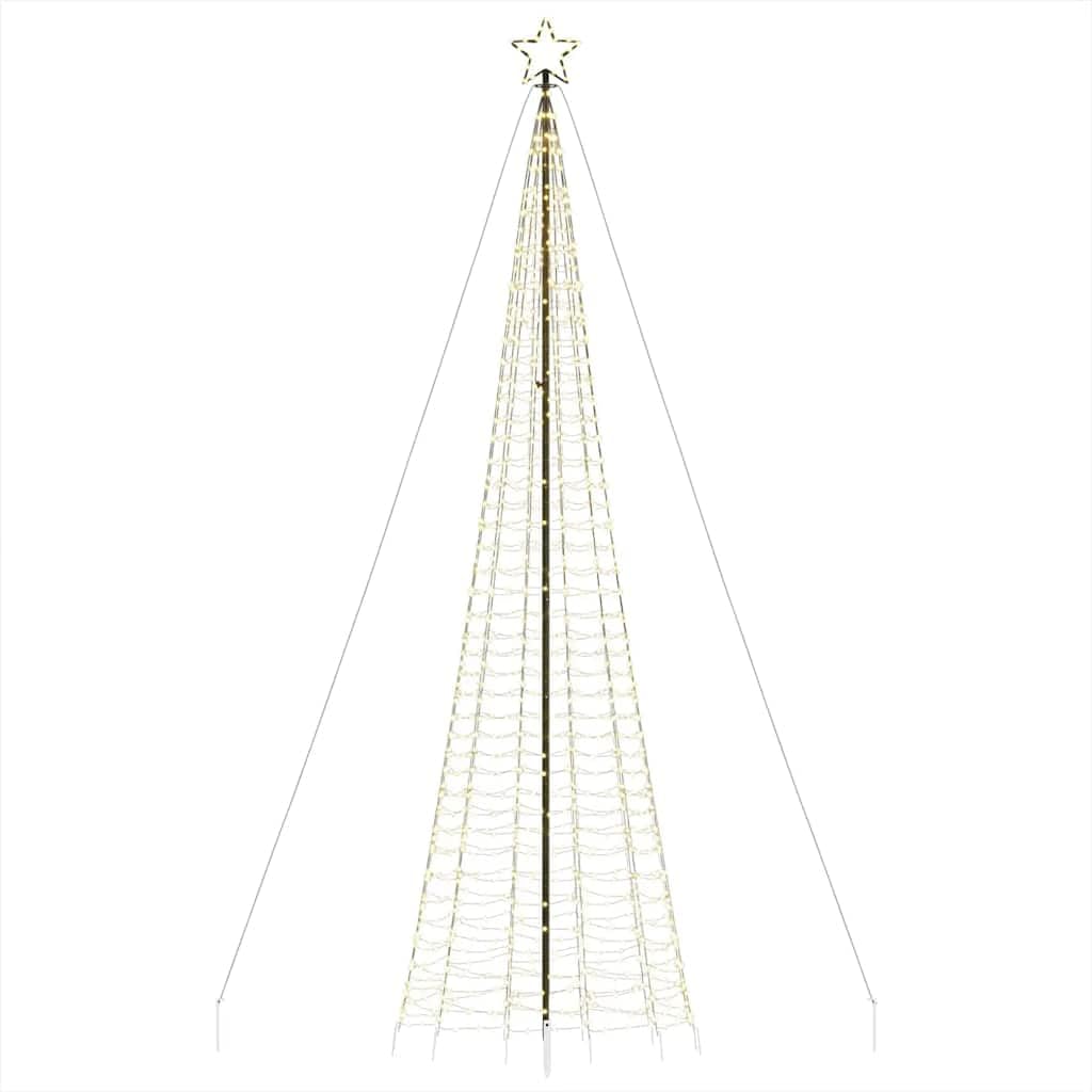 Choinka LED ze szpikulcami do wbijania w ziemię, 1534 ciepłe białe diody LED, wysokość 500 cm, oświetlenie zewnętrzne IP44, 8 efektów świetlnych do świątecznej dekoracji zimowej
