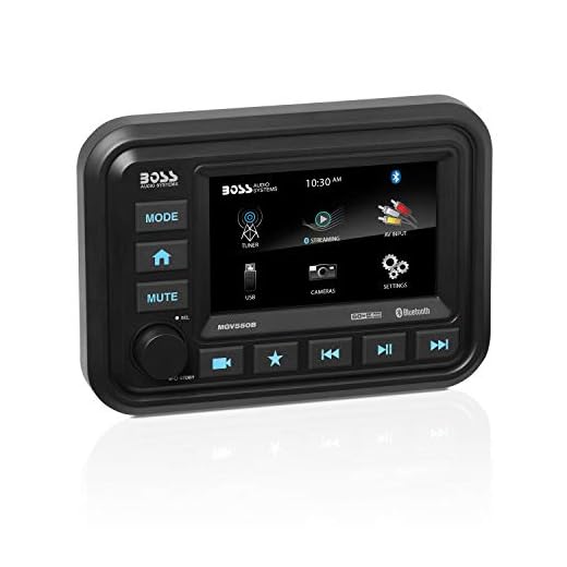 BOSS Audio Systems MGV550B Marine Gauge Receiver - Weatherproof, 5 Inch Touchscreen, Built-in Amplifier, Bluetooth, Digital Media MP3 Player, No CD Player, USB Port, AM/FM Radio