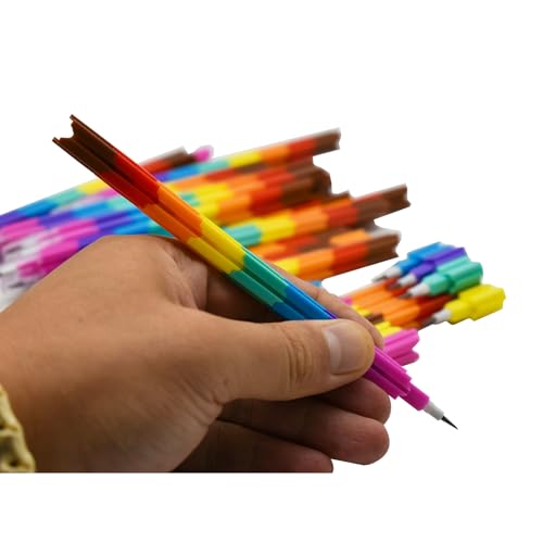 24 lápices apilables de grafito en colores variados miniatura 2