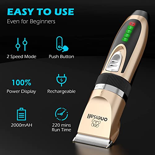 oneisall Dog Clippers and Dog Paw Trimmer Kit 2 in 1 Low Noise Cordless Dog Clippers for Grooming Pet Hair Trimmers for… - Image 4