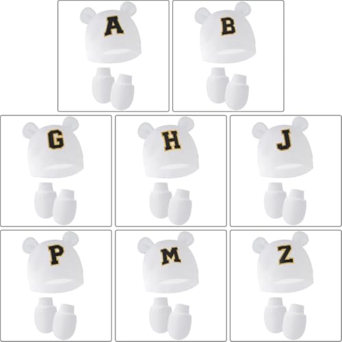 Baby Caps & Mittens Set Comfortable Cotton Newborn Caps with Scratch Prevention Mittens Set for Newborns 0 to 2 Months4