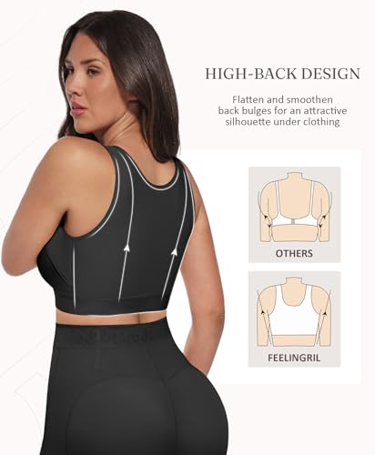 FeelinGirl Front Closure Posture Corrector Bra for Women Post Surgery Compression Bra with Breast Support Band3
