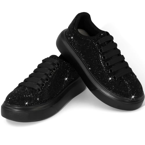 Sparkle Rhinestone Sneakers for Women Platform Rhinestone Fashion Glitter Sneakers Bling Fashion Tennis Shoes Wedding Party Bride Dress2