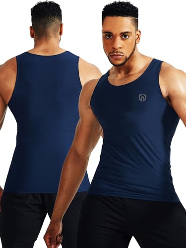 Image of NELEUS Men's 3 Pack Athletic Compression Under Base Layer Sport Tank Top