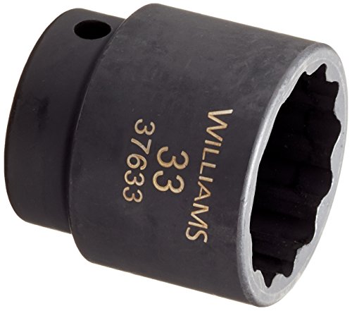 Williams 37633 1/2-Inch Drive 33mm Standard Impact Socket, 12-Point