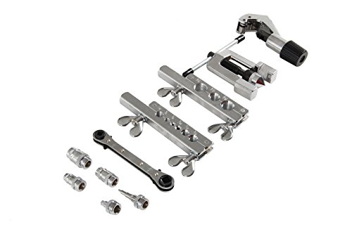 Shankly Flaring Tool Set (10 Piece - Professional Grade) Heavy Duty Brake Line Flaring Tool Kit And Swage Tool, Flare Tool With Tubing Straightener Or Cutter (Not A Double Brake Flaring Tool) #TOP4