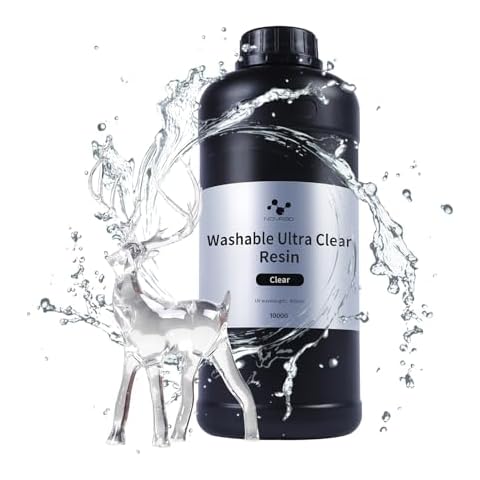 NOVA3D Ultra Clear Water Washable 3D Printer Resin High Precision 405nm LCD UV Fast Curing 3D Printing Resin for LCD DLP Resin 3D Printers, Resist Yellowing & Low Odor (Ultra Clear, 1kg) Cover