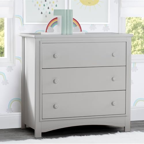 Delta Children Perry 3 Drawer Dresser with Changing Top and Interlocking Drawers, Moonstruck Grey - image 4