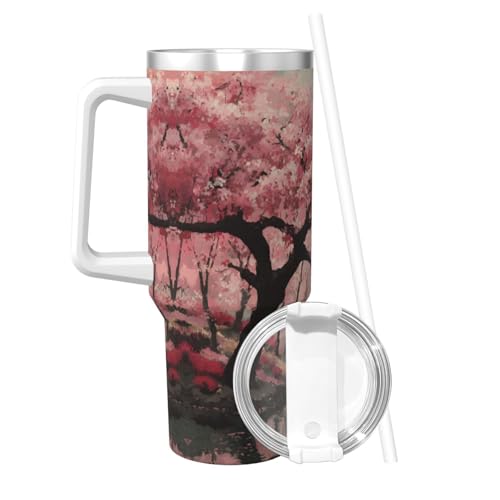 Vaso térmico con diseño romántico cereza 40oz miniatura 2