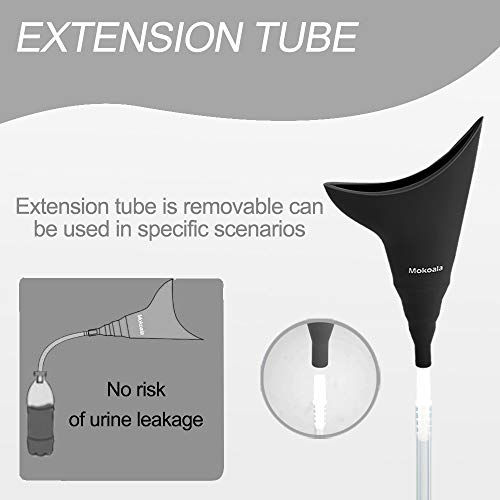Female Urination Device Portable - Reusable Silicone Women Pee Funnel Allows Women to Pee Standing Up, Portable Design with Drawstring Bag for Outdoor Camping Hiking Backpacking Picnic (black) - Thumbnail 2