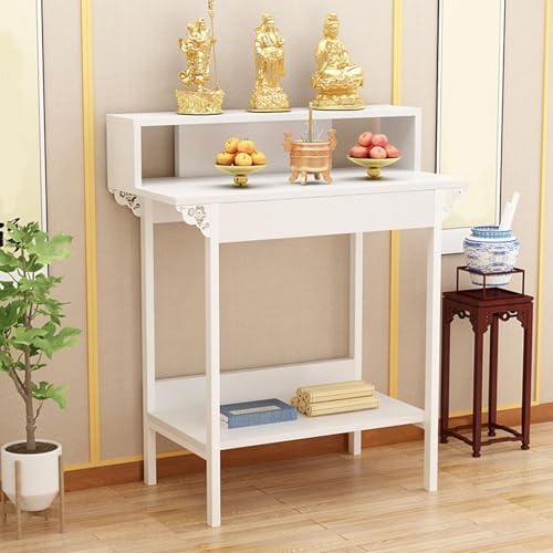 Chinese Altar Table, Multifunctional Buddha Shelf & Offering Pedestal, Home Decor for Living Room, Bedroom & Office, 39.4x16.5in Brown Personal Shrine Furniture