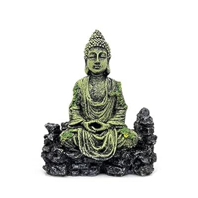NA Resin Ancient Imitation Buddha Statue Fish Tank Decoration Accessories Aquarium Buddha Statue Decorations for Fish Tank Decor