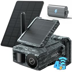 Xega Cámara Solar 4G con Tarjeta SIM 2 Paneles Sol...: 【Necesita Suscripción a Tarjeta SIM 4G & No Compatible con WiFi】Esta 4G Solare Camara Fototrampeo funciona con una tarjeta SIM 4G, ideal para zonas remotas: camping, autocaravanas, entornos naturales, jardines, segundas residencias, granjas o observa...