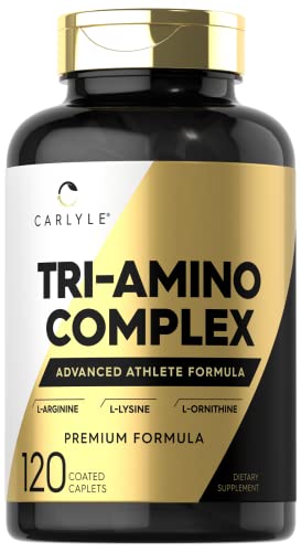 Carlyle Tri-Amino L-Arginine, L-Ornithine, L-Lysine Supplement | 120 Tablets | Vegetarian, Non-Gmo, Gluten Free #TOP29