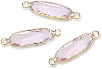 Vista 12 de CCP9-G4 - Conector de piedra natal transparente de abril de grado A de Adabele de 0.827 in, barra rectangular chapada en oro amarillo de 18