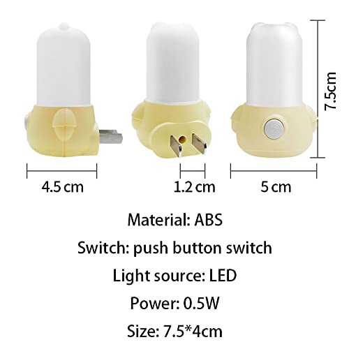 LED-nachtlampje Plug-in nachtlampje Sleutelschakelaar Nachtlampje Modern en schattig 1.5W 220V Geschikt for baby's… - Afbeelding 6