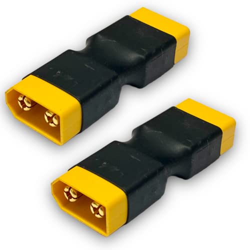 2X Stück Premium Adapter XT60 Male auf XT60 Male für Lipo Akku Battery Hochstrom 2Pin 60A Stecker Modellbau