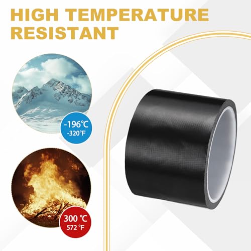 Image of PATIKIL High Temperature PTFE Tape 2-3 /4 Inch x 33 Feet, PTFE Coated Fiberglass Adhesive Tape for Vacuum Sealer Machines Hand-Impulse Sealers Insulation, Black