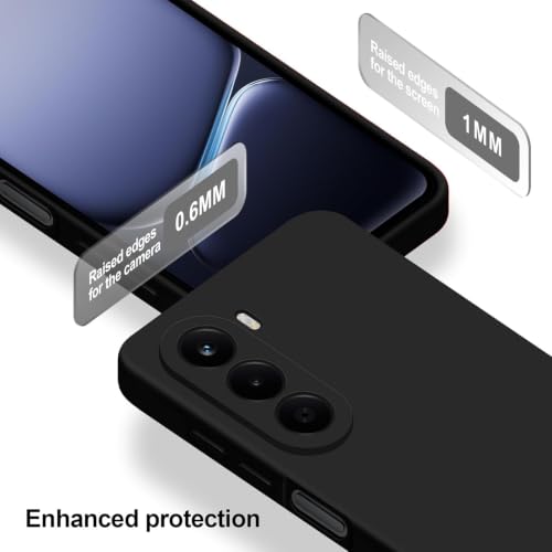 Image of DIZORO Microfiber Candy Compatible for Oneplus Nord ce6 lite 5G Smooth Touch Cushion Liquid Soft Silicone Gel Rubber Phone Case Non-Slip Full Body Protective Shockproof Back Cover - Black