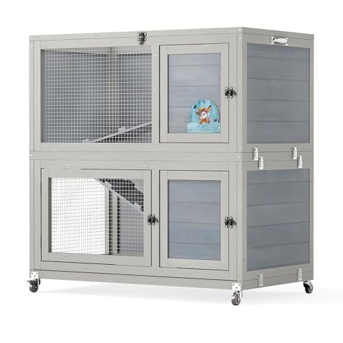 Coziwow 2 Story Wooden Rabbit Hutch Indoor/Outdoor cover