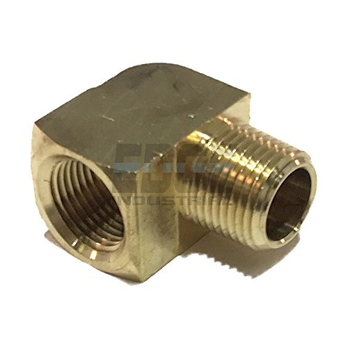 EDGE INDUSTRIAL Brass 90 Degree Street Elbow 3 8  Male NPT X 3 8  Female NPT Fuel   AIR  Water   Oil  Gas WOG (Qty 01)
