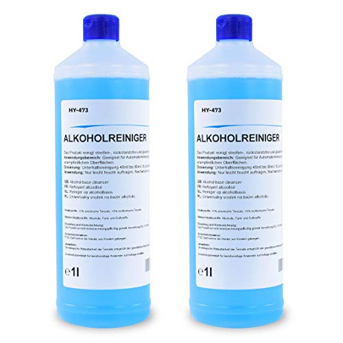 Hypafol Alkoholreiniger 2x1l – Premium Flächen-, Boden- & Glasreiniger I Effizientes Reinigungsmittel Konzentrat I Rückstands- & streifenfreier Reiniger in Lebensmittelverarbeitung I Glänzender Finish
