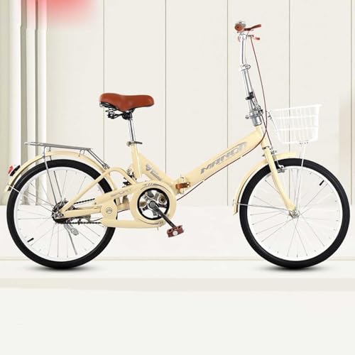 Bicicleta Plegable de 22 Pulgadas, Bicicleta Urbana Amortiguadora, Bicicleta Portátil de Trabajo de una Sola Velocidad, Ultraligera B,22 Inches