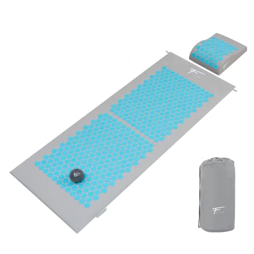 Kit d'acupression XL Fitem - Tapis d'Acupression + Coussin + Boule de Massage - Soulage douleurs Dos et Cou - Sciatique - Massage dos - Relaxation Musculaire - Acupuncture - Récupération post-sport