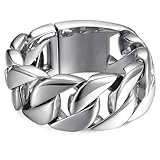 ROWIN&CO Jewelry Huge 32mm Mens Chunky Bracelet Heavy Sturdy 316L Stainless Steel Cuban Chain with Box Lock Clasp, 9.5 Inch/10.5 oz