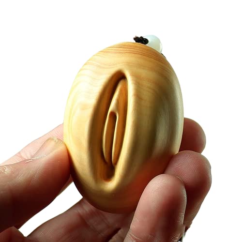 WOWTAC 木彫り フィギュア ミニ型 女性【生殖器モデル】置物 インテリア ギフトー 癒し置物 オブジェ 高級 天然 黄楊 柘植 手彫り 縁起物（高さ5.5cm）携帯・ストラップ ツゲ製高級木彫り 木目 工芸 収蔵品 (02)