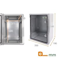 RSE Wasserdichter Verteilerkasten für den Außenbereich | IP65 | ABS Kunststoff Gehäuse außen | Schaltkasten | Stromkasten | Steckdosenkasten Garten 350x500x190mm – Ansicht 5
