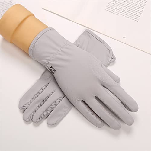 YIHANSS Summer Men's Ice Silk Guantes Cortos de Guantes de conducción al Aire Libre Guantes de artefactos de Pesca (Color: A, Tamaño: 23 * 19cm)