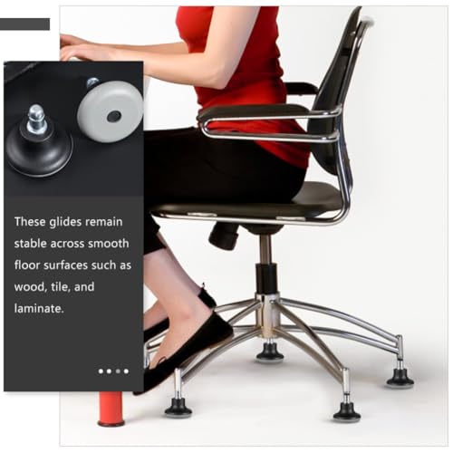 Roulettes fixes chaise de bureau USHOBE PU métal pieds stables remplacement robuste
