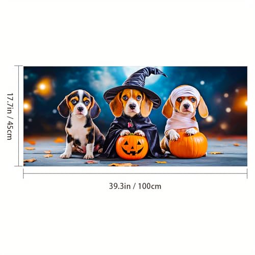 Película de ventana Halloween con cachorro HOMETITUTE 39.3x17.7 pulgadas miniatura 3