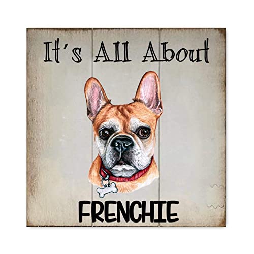 Panneau en bois decoration murale maison chambre salon Frenchie