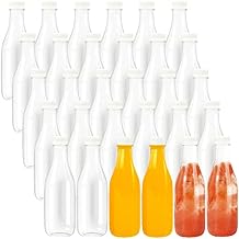 زجاجات العصائر البلاستيكية WUWEOT 30 Pack ، زجاجات المشروبات السائبة التي يمكن التخلص منها 10 أوقية مع أغطية منبه بيضاء من العبث ، حاويات مشروبات PET فارغة للعصائر ، الحليب ، الماء ، العصائر ، الشاي