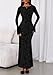 PRETTYGARDEN Women's Floral Bodycon Maxi Dress 2026 Spring Elegant Mesh Long Sleeve Formal Wedding Guest Cocktail Dresses (Black,X-Large)
