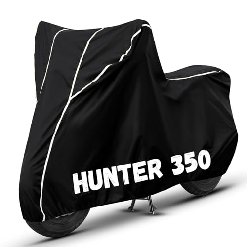 Image of Bike Cover for Hunter 350 100% Waterproof, Dustproof & Scratch Resistant| Fully Bottom Elastic UV Resistant Heavy Duty Body Cover | All Weather Outdoor Use